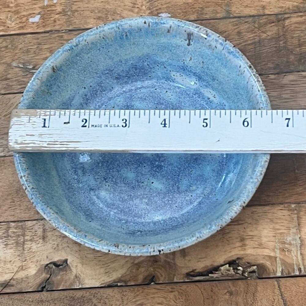Handmade Pottery Art Clay Bowl 6.5" Multicolor Speckled Glaze - Picture 7 of 9
